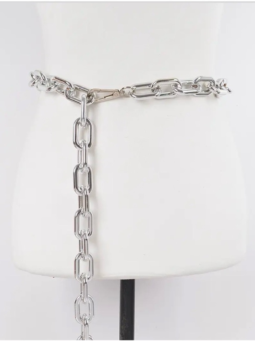 Silver Toned  Link Chain Waist Belt - PLUS